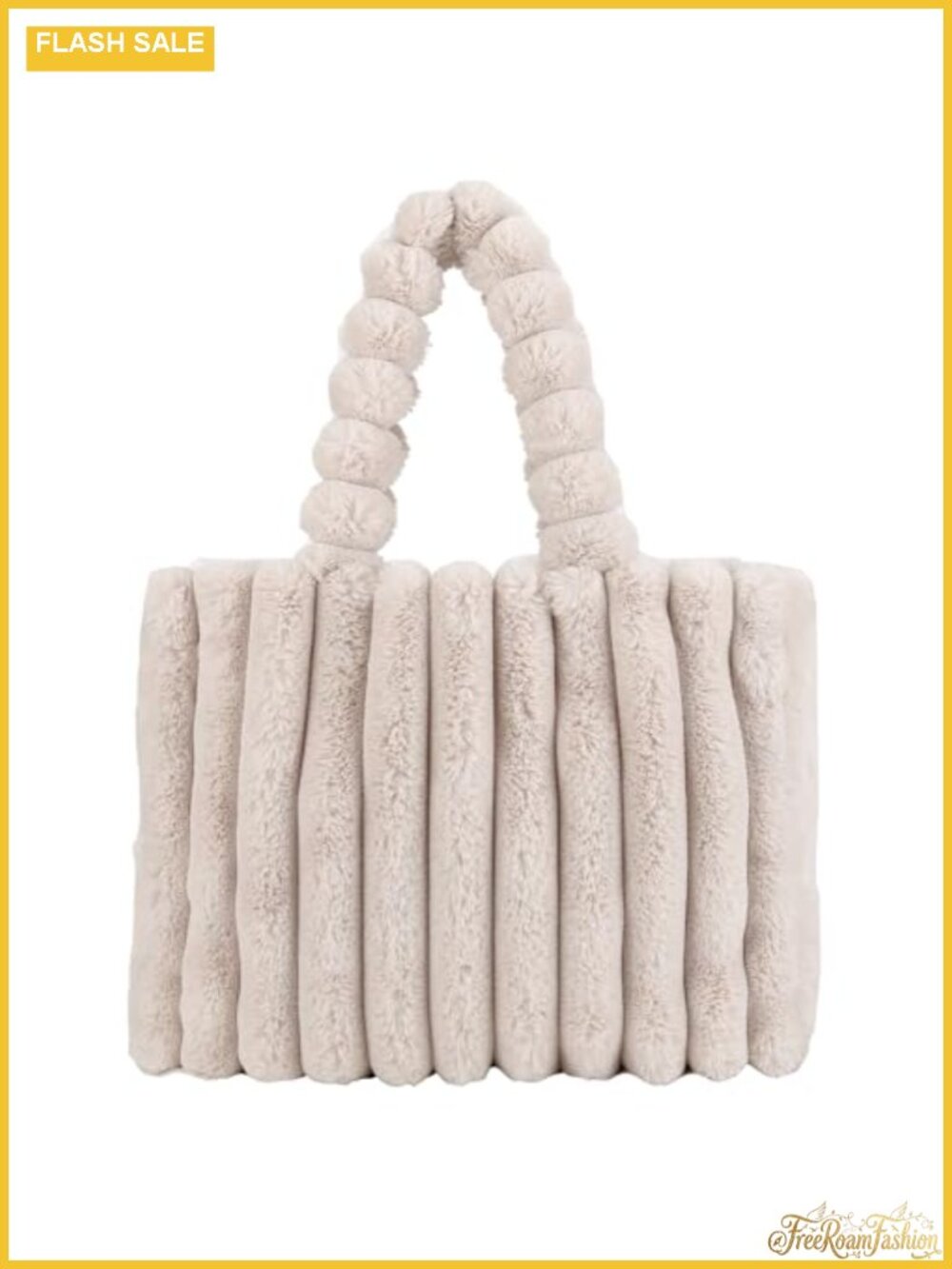 Faux Fur Tote Bag Women Winter Fluffy Purse Soft Plush Handbag Magnetic Closure